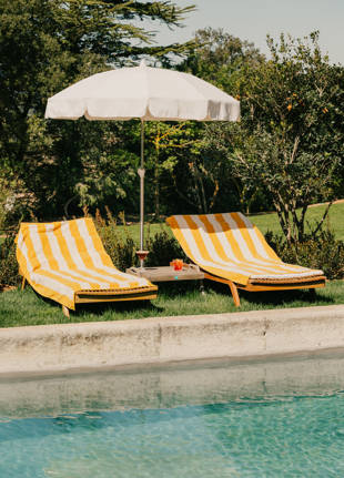 Sunbathing by the heated pool of the 5-star hotel Capelongue, Luberon Provence