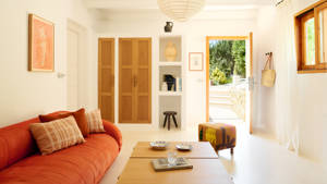 Coin télévision de la chambre Family Deluxe à l'Hotel Petunia Ibiza