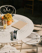 Lunch on the terrace at Bacheto, the restaurant at the Beaumier Hotel in Lourmarin, Provence