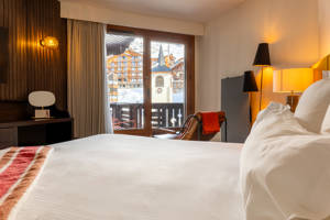 Chambre double à Val Thorens avec vue sur le village