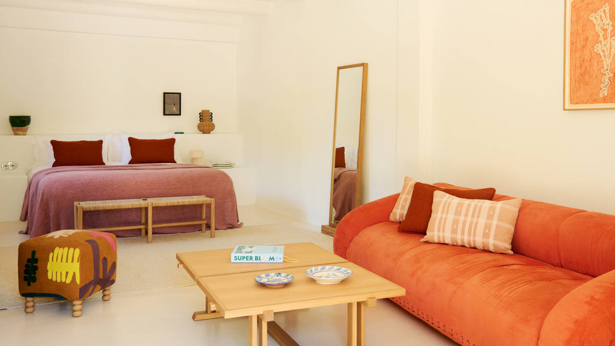 Salon de la chambre Family Deluxe à l'Hotel Petunia Ibiza
