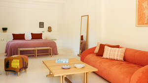 Salon de la chambre Family Deluxe à l'Hotel Petunia Ibiza