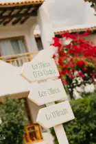 Panneau directions restaurants Petunia