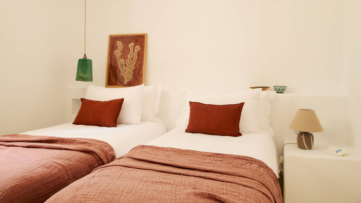 Chambre lits simples de la Suite Familiale à l'Hotel Petunia Ibiza